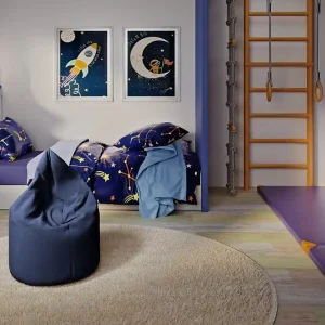 Kun denne uge | Asana Ottoman 70 cm Marineblå - Møbler