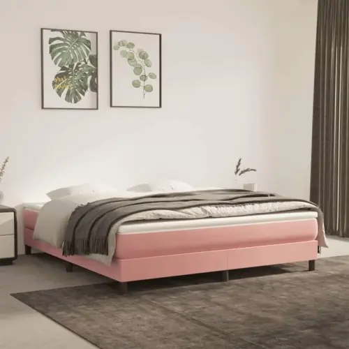 Springmadras med pocketfjedre - medium 160×200×20 cm, fløjl pink | Næsten udsolgt